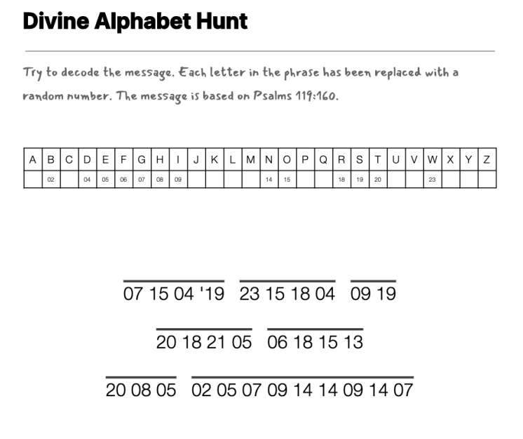 The Bible cryptogram